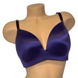 VICTORIAS SECRET 36DD So Obsessed Wireless Padded Push Up Bra Smooth Dark Violet